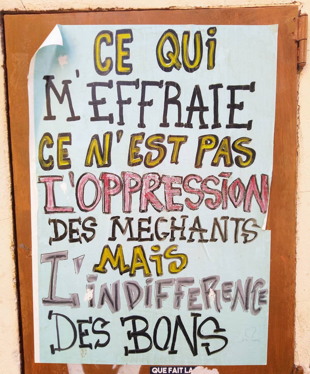 Ce qui m&rsquo;effraie…